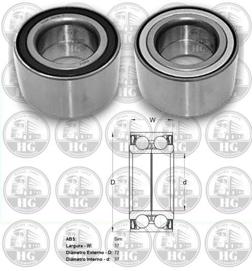 ROLAMENTO RODA DIANTEIRO C/ ABS VKBC3539 SKF HG-111